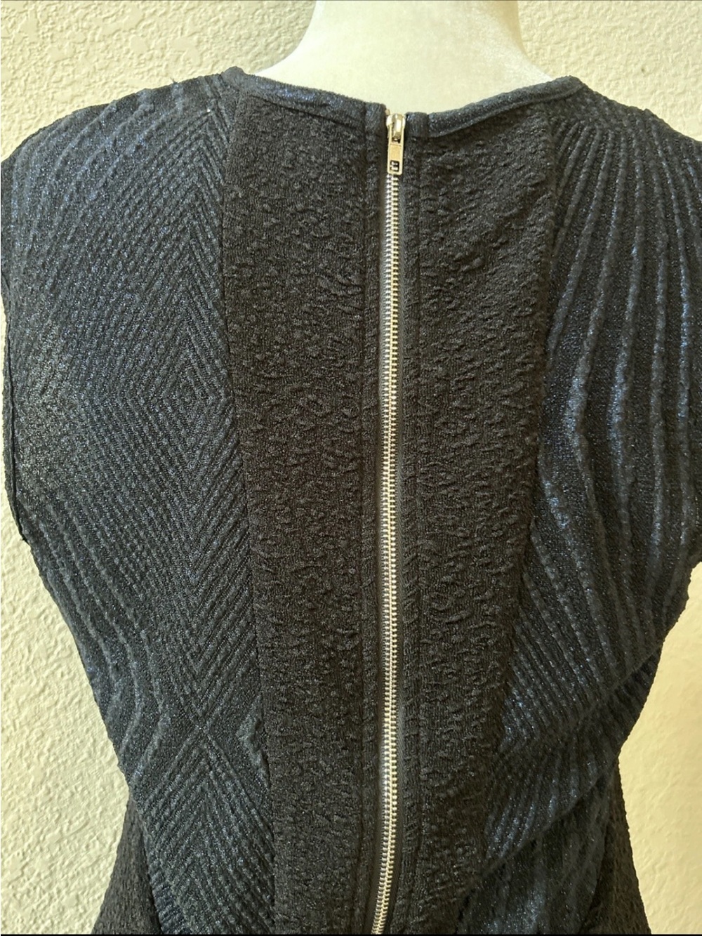 Kayla By Tally Taylor Dress M Long Stretchy Knit Geometric Mod glam EUC - Picture 6 of 11
